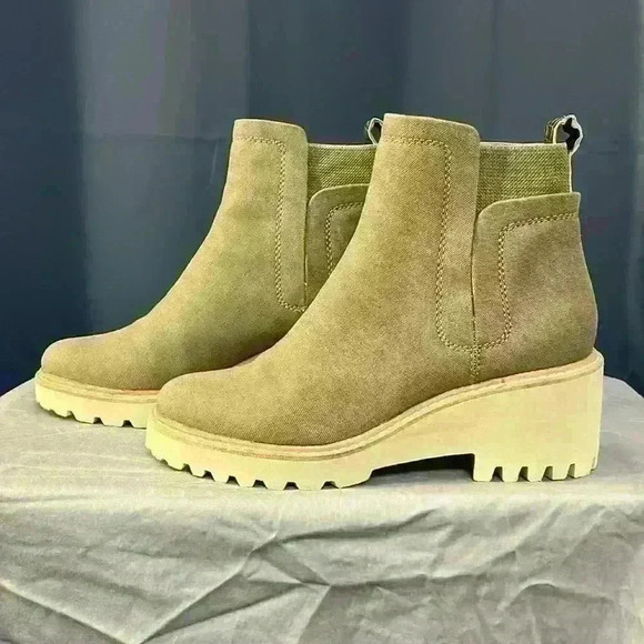 Dolce Vita Sage Canvas Huey Ankle Boots - Picture 3 of 4